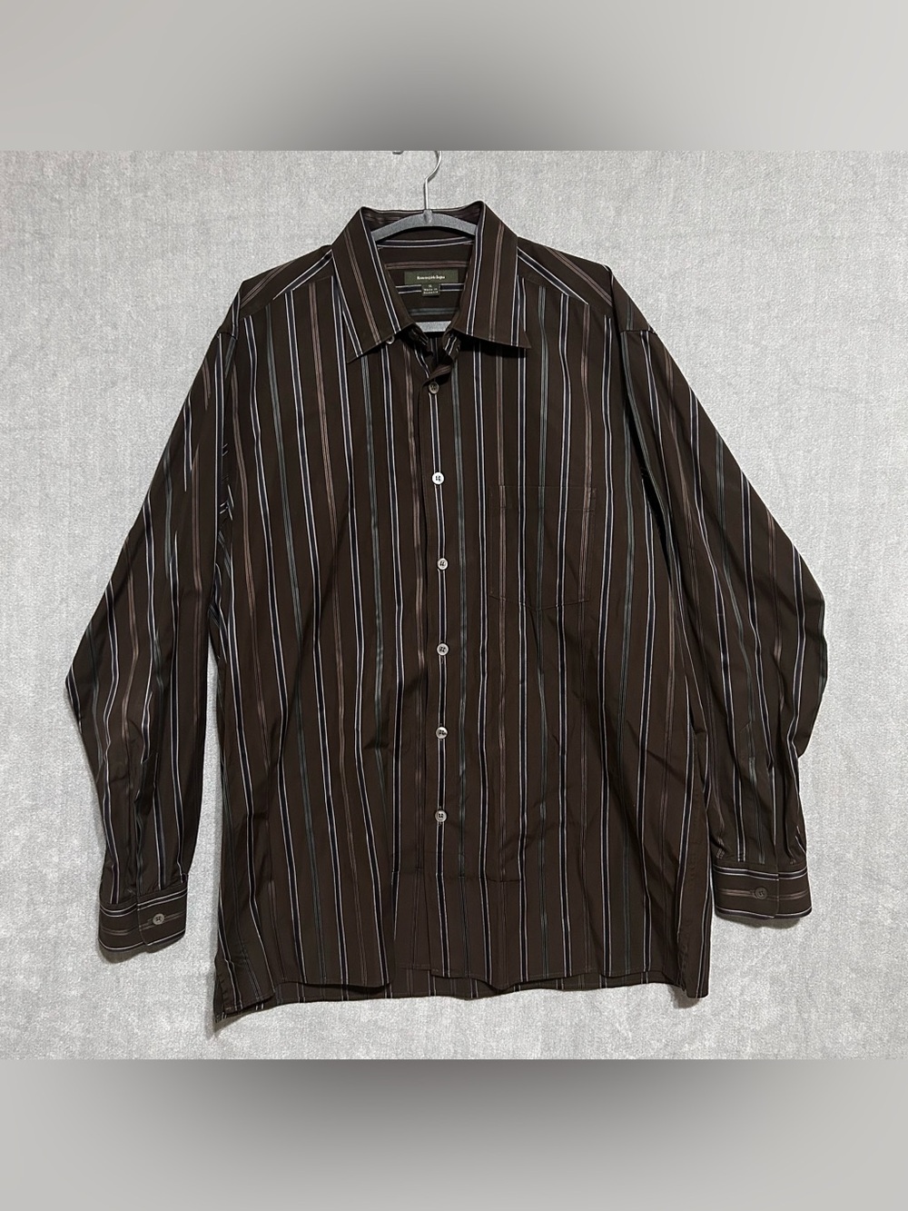 Ermenegildo Zegna Men’s Button Down Shirt Long Sleeve XL Brown